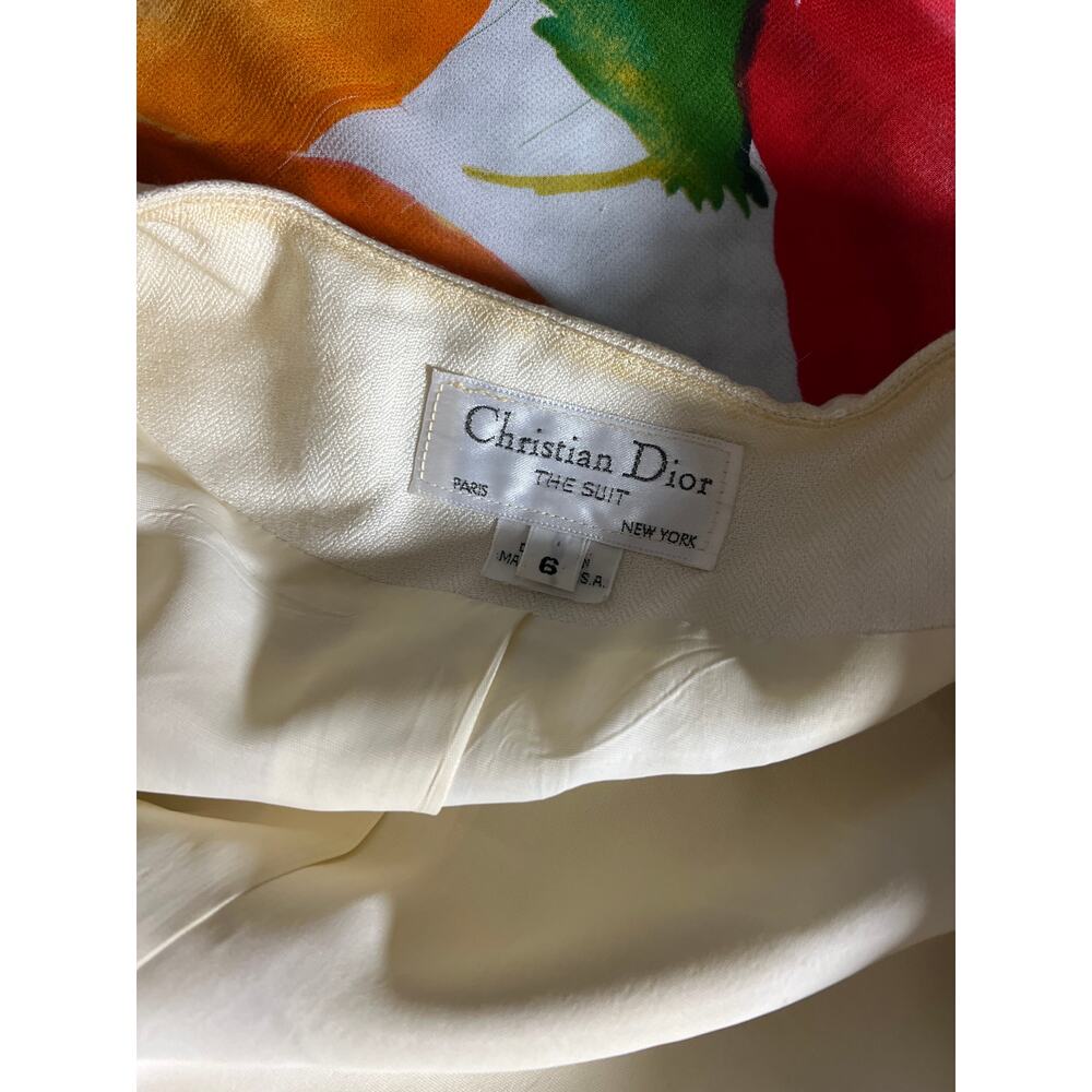 075 Vintage Christian Dior The Suit Ivory Wool Jacket USA Made Women’s 6 - Picture 9 of 10